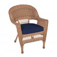 Honey Wicker Chair With Cushion