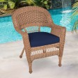 Honey Wicker Chair With Cushion