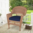 Honey Wicker Chair With Cushion