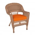 Honey Wicker Chair With Cushion