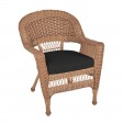 Honey Wicker Chair With Cushion