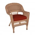 Honey Wicker Chair With Cushion