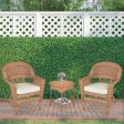 Honey Wicker Chair And End Table Set With Chair Cushion
