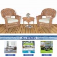 Honey Wicker Chair And End Table Set With Chair Cushion