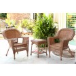 Wicker Chair And End Table Set Without Cushion