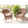 Honey Wicker Chair With Cushion Set of 4