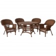 5pc Honey Wicker Dining Set Without Cushion
