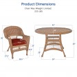 5pc Honey Wicker Dining Set With Cushions