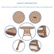5pc Honey Wicker Dining Set With Cushions