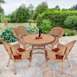5pc Honey Wicker Dining Set With Cushions