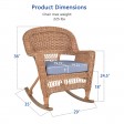 Honey Rocker Wicker Chair with Cushion -  Set of 2