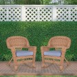Honey Rocker Wicker Chair with Cushion -  Set of 2