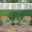 3pc Honey Rocker Wicker Chair Set With Cushion