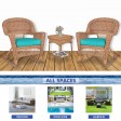 3pc Honey Rocker Wicker Chair Set With Cushion