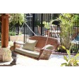 Honey Resin Wicker Porch Swing with Cushion