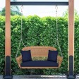 Honey Resin Wicker Porch Swing with Cushion