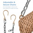 Honey Resin Wicker Porch Swing with Cushion