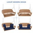Honey Resin Wicker Porch Swing with Cushion