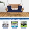 Honey Resin Wicker Porch Swing with Cushion