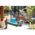 Honey Resin Wicker Porch Swing with Cushion