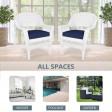 White Wicker Chair With Cushion Set of 2