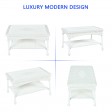 White Wicker Patio Furniture Coffee Table