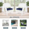 White Rocker Wicker Chair with Cushion-  Set of 2