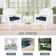 3pc White Rocker Wicker Chair Set With Cushion