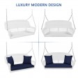 White Resin Wicker Porch Swing with Cushion