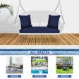 White Resin Wicker Porch Swing with Cushion