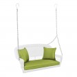 White Resin Wicker Porch Swing with Cushion