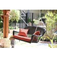 Black Resin Wicker Porch Swing with Cushion