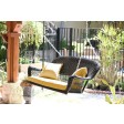 Black Resin Wicker Porch Swing with Cushion
