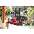 Black Resin Wicker Porch Swing with Cushion