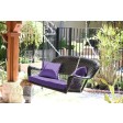 Black Resin Wicker Porch Swing with Cushion