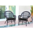 Santa Maria Espresso Wicker Chair with Cushion Set of 4