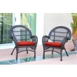 Santa Maria Espresso Wicker Chair with Cushion Set of 4