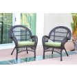 Santa Maria Espresso Wicker Chair with Cushion Set of 4