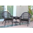 3pc Santa Maria Espresso Wicker Chair Set With Cushions