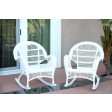 Santa Maria White Rocker Wicker Chair Without Cushion - Set of 2