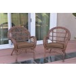 Santa Maria Honey Wicker Chair with Cushion Set of 2