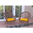 Santa Maria Honey Wicker Chair with Cushion Set of 2