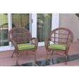 Santa Maria Honey Wicker Chair with Cushion Set of 2