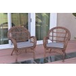Santa Maria Honey Wicker Chair with Cushion Set of 2