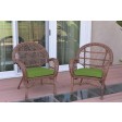 Santa Maria Honey Wicker Chair with Cushion Set of 2