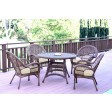 5pc Santa Maria Honey Wicker Dining Set With Cushions