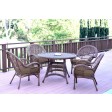 5pc Santa Maria Honey Wicker Dining Set With Cushions