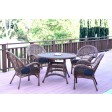 5pc Santa Maria Honey Wicker Dining Set - Midnight Blue Cushions