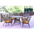 5pc Santa Maria Honey Wicker Dining Set With Cushions