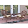 3pc Santa Maria Honey Wicker Chair Set With Cushions